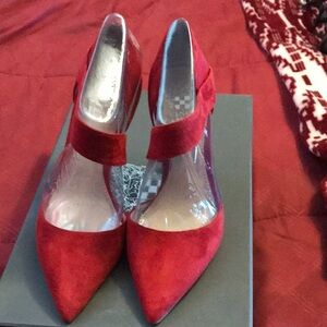 Red Suede Vince Camuto Sandals